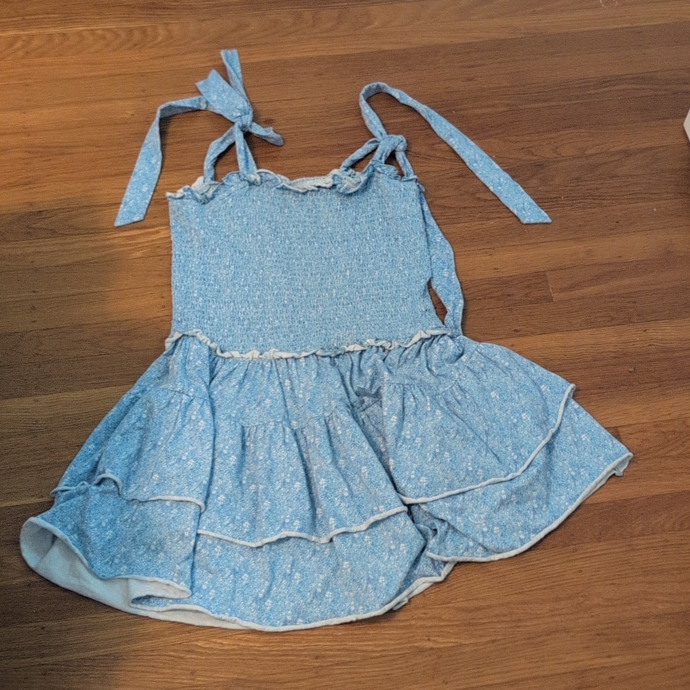 Adorable Blue Ruffle Kids Dress